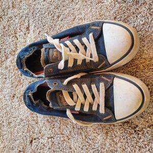 Levi's Blue and White Canvas Sneakers